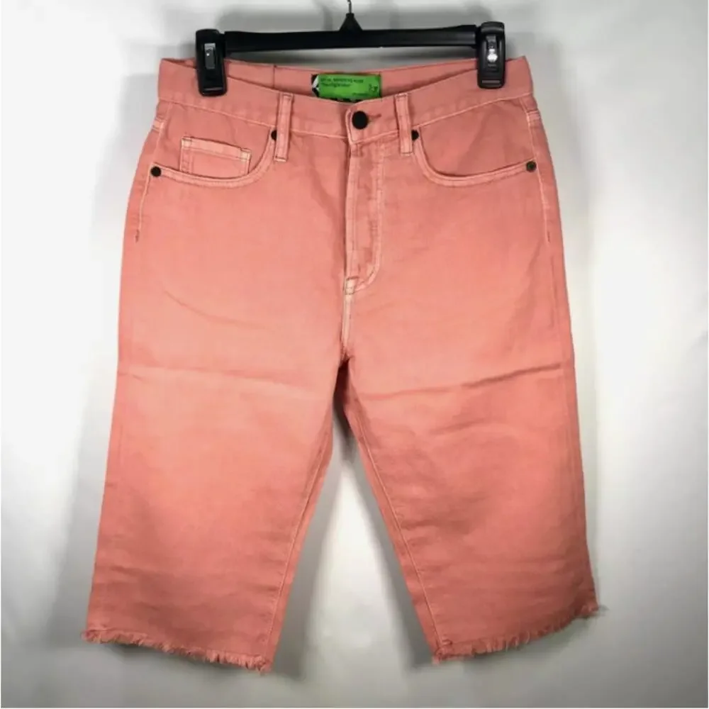 Free People Jorts 25 Pink Bermuda Raw Cut Off Baggy Soft Shorts‎ Beach Festival